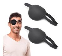 2 PCS Eye Patches for Adults,Adjustable Medical Eye Patch for Amblyopia,Comfortable Soft Blindfolds Sleep Mask, Vision Training & Recovery,Suitable for Left & Right Eye, Pirate Costume