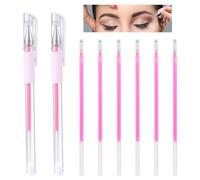 2 PCS Eyebrow Mapping Pen Skin Marker Eyebrow Microblading Marker Pens Brow Position Mapping Pencil with 6 Replacement Refills Brow Permanent Makeup Position Mapper Mark Tools for Brow Lip(Pink)