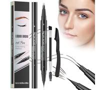 2 Pcs Eyebrow Pen, 2024 New 2-in-1 Dual-Ended Eye Brow Pencils, Waterproof Microblading Eyebrow Pencil Set with Eyebrow Brush for Natural Hair-Like Brows,Natural Long-Lasting