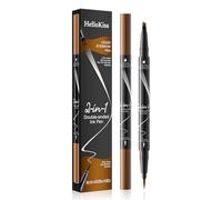 2 Pcs Eyebrow Pencil, 2025 New 2-in-1 Dual-Ended Eye Brow Pen, Waterproof Microblading Eyebrow Dye Set with Brush, Natural Long-Lasting (Black*2)