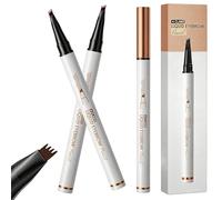 2 Pcs Eyebrow Pencil with Dark Brown Waterproof 3D Microblading With 4 Fork Tips Long-Lasting Hair Drawing For Natural Look