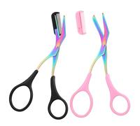 2 PCS Eyebrow Scissors with Comb, Women Brow Scissors Professional, Makeup Eyebrow Scissor with Comb, Grooming Scissor for Women Men, Eye Brow Grooming Tools