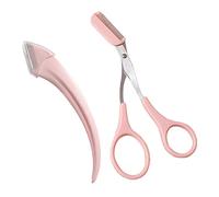 2 Pcs Eyebrow Trimmer Scissor Eyebrow Trimmer Set Professional Precision Eyebrow Grooming Beauty Tool with Comb for Men Women Beginner Eyebrow