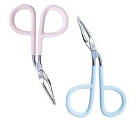 2 PCS Eyebrow Tweezers Scissor Stainless Steel Eyebrow Tweezers with Scissor Handle Professional Hair Plucker Pliers Salon Tweezers Beauty Tool for Eyebrow Hair Beard Removal