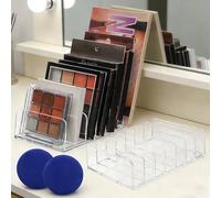 2 Pcs Eyeshadow Palette Organizer, Acrylic Makeup Storage Plate Pallets, Cosmetic Make Up Organizer, Plastic Acrylic With 7 Divided Sections for Vanity Bathroom Storage
