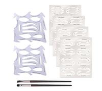 2 Pcs Eyeshadow Stencils, Makeup Tool for Eyeshadow, Reusable Quick Eye Makeup Tool for Beginners, Comes with 4 Eyeshadow Eyeliner Stickers, 1 Small Eyeshadow Brush, 1 Blade Eyeliner Brush