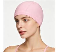 2 Pcs Fabric Swimming Cap，Swimming Hat Lightweight Bathing Caps for Women Men - Comfortable, Durable & High Elastic，Ideal for Use in Swimming Pools or Open Water (2, pink)