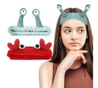 2 Pcs Face Wash Headband Facial Makeup Head Band Snail Spa Hair Bands Cartoon Cute Christmas Hair Accessories Elastic Skincare HairBand for Women Girls Washing Face Shower Beauty Skincare