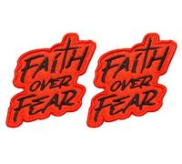 2 Pcs Faith Over Fear Christian Patch, Bible Verse Sayings Tactical Hook and Loop Embroidered Religious Positive Patches Emblem for Clothes,Backpack, Bags,Vest, Jackets, Hats, Dog Harness