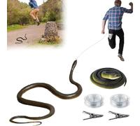 2 PCS Fake Snake Pranks for Adults, Snake Prank with String and Clip, Realistic Fake Snake Prank, Lifelike Realistic Fake Snake Toys, Snake Prank Set Gift for Adults Kids, Snake on A String Prank