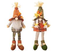 2 Pcs Fall Decor Autumn Harvest Gnomes Plush Ornaments Gifts Handmade Swedish Tomte Gnome Doll for Home Holiday Decorations