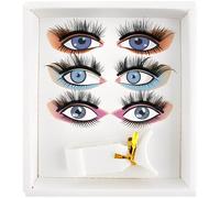 2 Pcs False Eyelashes with Eyelash Applicator, Full Bouncy Volume, 3D Layered Faux Mink, D Curl, Cruelty Free Synthetic Fiber, Waterproof, Reusable, Dramatic Look