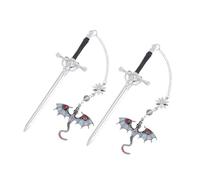 2 Pcs Fantasy Dragon Bookmarks Dragon Swords Page Marker Reading Bookmarks Metal Creative Page Marker Metal Reading Swords Book Markers