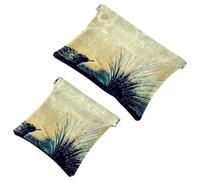 2 PCS Fantasy Mole Pocket Cosmetic Bag, Self-Closing Shrapnel Makeup Pouch, Portable No Zipper Mini Travel Make Up Bag for Headphones Coin Lipstick Cosmetics Earphones Jewelry Organizer