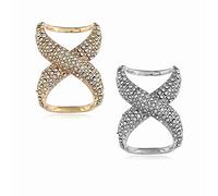 2 PCS Fashion Scarf Clips Scarf Ring Buckle Rhinestone Scarf Ring Buckle Silk Scarf Clasp Clips for Women Lady Girls