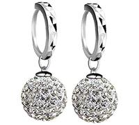 2 Pcs Fashion Vintage Glamour White Gold Crystal Earrings for Women Girls 1 Pair, White Gold Crystal