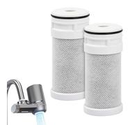 2 Pcs Faucet Filter Replacement, Activated Carbon Tap Water Filter, Drinking Water Filter Tap Attachment, Last Up to 3-6 Months per Filter, Filters Substances In hlorine, Limescale and Bad Taste