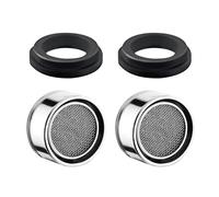 2 Pcs Faucet Filter Replacement Insert, Tap Aerator Male, Water Saver Tap Filter Nozzle for Kitchen Sink, Bathrooms, Toilets, Restaurants, 24mm (Silver)