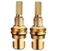 2 Pcs Faucet Valve Cartridge Set, Hot and Cold Replacement, Brass and Ceramic, Compatible with Newport, Universal Fit, Includes Install Tools, 6.9 x 2.9 x 1.6 in