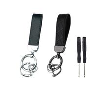 2 Pcs Faux Leather Wristlet Keychains Fashion Keychain Wristlet Strap Anti Lost Car Keychains Key Fob Wrist Lanyard Plain Color Wristband Key Chains with Keyrings D Rings Black