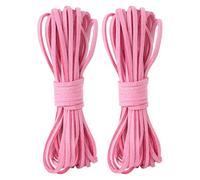 2 Pcs Faux Suede Leather Cord, 5.5 Yards 2.6mm Flat Thin Leather Laces Strips, Craft Braiding String for Bracelet Jewelry Making Handbag Shoelace DIY Crafts, Pink