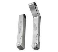 2 Pcs Feeler Gauge Set, Stainless Steel Feeler Gauges, Dual Marked Metric and Imperial, 32-Blade Straight and 16-Blade Offset Gauges for Guitar, Spark Plug, Piston Measure