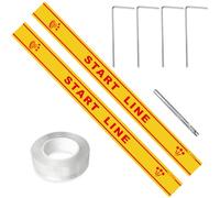 2 Pcs Felt Dart Oche Line, 60 * 5cm Felt Abwurflinie Dart, Professional Darts Mat Rubber Backing, Throw Line Marker, 4pcs 4cm*10cm Floor Nail, 1 roll 2cm*3m Double-Sided Adhesive Tape, 1 x Drill