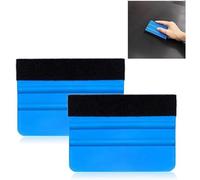 2 Pcs Felt Edge Squeegee, 4 Inch Car Vinyl Wrap Tool, Vinyl Squeegee Scraper, for Car Vinyl Wrap Window Tinting Film Applicator Professional Wrapping Sign Decal Plastic Tool Felt Edge, Blue