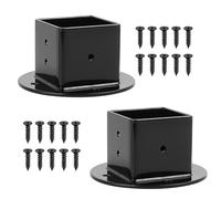 2 Pcs Fence Post Brackets, Fence Post Supports, Deck Post Base Brackets, Heavy Duty Bolt Down Post Supports, Inner 50x50mm Fence Post Holder Support Bases for Square Wooden Decking Railing Posts