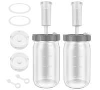 2 Pcs Fermentation Jars with Lids,Kimchi Jar Preserves Freshness Leak-Proof for Canning,Fermenting,Storing,Pickling,800ml,2 Weights,2 Silicone Stoppers,2 Silicone Sealing Rings,2 Degassing Valves