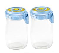 2 PCS Fermenting Jar 1000ml Date-Marked Sourdough Starter Jar with Air Release Vent Sourdough Reusable Kimchi Container Multipurpose Glass Storage Jars for Fermentation Storage Food, Fermenters