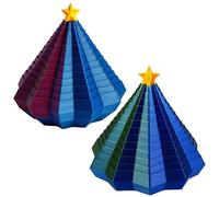 2 PCS Fidget Star, 8.8cm Expanded Sensory Fidget Star with Handle, 3D Printed Fidget Toy, Sensory Fidget Star, Stress Relief Toy for Adults and Teens (Blue Green and Blue Purple)