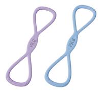 2 Pcs Figure 8 Strength Bands, High Elastic Silicone Exercise Pull Rope, 15 LB Violet and 25 LB Blue for Yoga, Shoulder Opening, Chest Opening, Back Shaping, Home Gym, 17.7 x 4.5 x 0.5 in