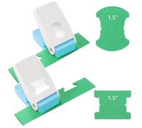 2 Pcs File Tab Punches, 1.5in 2 Shapes DIY Index Tab Punchers, Handheld Label Tag Paper Cutters for Crafting, Craft Paper Stampings, Folder Punches for Scrapbooking, Card Making