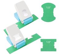 2 Pcs File Tab Punches, 1.5in 2 Shapes DIY Index Tab Punchers, Handheld Label Tag Paper Cutters for Crafting, Craft Paper Stampings, Folder Punches for Scrapbooking, Card Making