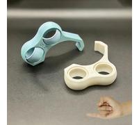 2 Pcs Finger Holder for Phone, Ergonomic Design Stand for Mobile Phone, 2 Holes Little Pinky and Ring Finger Grip Strap Holder for Hand, Portable Pinky Saver for Cellphone(White, Green)