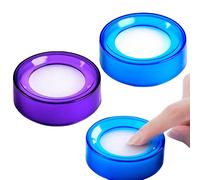 2 Pcs Finger Wet Sponge, Round Desktop Fingertip Wet Tools Sponge Fingers Great for Counting Office Paper Document Bills (Blue & Purple, 69mm)