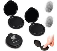 2 PCS Fingerprint Ink Pad, Black Thumbprint Ink Pad for Notary Supplies Portable Fingerprint Kit, Quick-Drying, Smudge-Free for Clear Prints - Ideal for Office and Personal Use