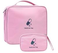 2 Pcs First Aid Kit Bags, Portable Travel Empty Medical Medical Medicine Bags, Small/Large First Aid Emergency Organizer Bags Waterproof for Outdoor Camping Travel Work Bags - Pink (White) (Pink)