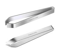 2 Pcs Fish Bone Tweezers, Stainless Steel Flat and Slant Pliers Bone Remover Tweezers, Kitchen Removing Fish Bones and Pulling Out Chicken Feathers Tweezer