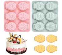 2 Pcs Fish Shaped Silicone Molds Chocolate Candy Fondant Mold Cake Resin Molds Cookie Jello Ice Cube Mold Tray Kitchen Baking Tools for Cake Decorating