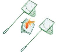 2 PCS Fish Tank Quick Catch Mesh,with 25cm Plastic Coated Handle,Soft Aquarium Fishing Netzesh Fish Nets for Catching Small Fishes or Debris(Green)