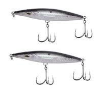 2 Pcs Fishing Bait Floating Pencil Bait 90110130mm Wobbler Topwater Fishing Tackle for Seabass Bonitos Sinking Lures(Blu,90mm-12g)