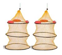 2 Pcs Fishing Creel Multi-Purpose Fish Keeper Extra Large Floating Fish Basket with Buoyant Design for Catch Storage(40cm)