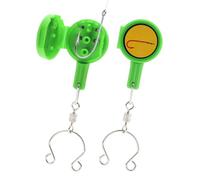 2 Pcs Fishing Knot Tying Tool Easy Hook Tyer for Strong Fishing Knots Accessories for Beginner Anglers Line to Hooks Cover for Rod Carp Fly Fishing Safe Transport Durable ABS Stainless Steel (Green)