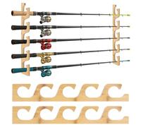 2 Pcs Fishing Rod Rack, Wall Mounted Fishing Pole Holders for Garage & Basement Storage, Smooth Finish Rod Organizer with 1.6 in Aperture, 15.7 x 2.4 in
