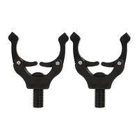 2 Pcs Fishing Rod Rest Holder Bracket Head Tail, Black