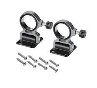 2 Pcs Fishing Umbrella Holder, Foldable Parasol Clamp Wall Mounted Fishing Umbrella Bracket for Outdoor Balcony Patio Fishing Platform (Gunmetal)