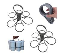 2 Pcs fKiZanthene Drinks Carrier, Portable Foldable 6-Cup Holder with Handle, Durable Beverage Tray for Festivals & Sports Events, 26cm Diameter, 7cm Cup Holes
