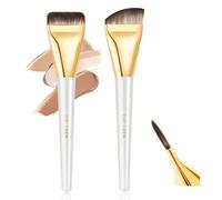 2 Pcs Flat Foundation Brush for Liquid Makeup,Ultra Thin Liquid Foundation Brush Premium Makeup Face Brush for Blending, Cream, Thin Foundation Brush Makeup Tool Face Makeup Brush & tool (white)